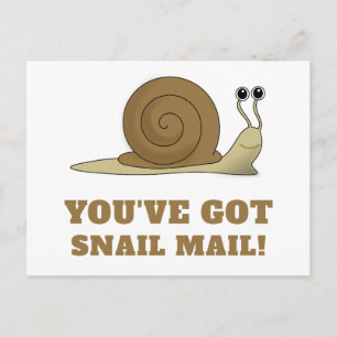 Snail Mail Cute Funny Retro Postcard