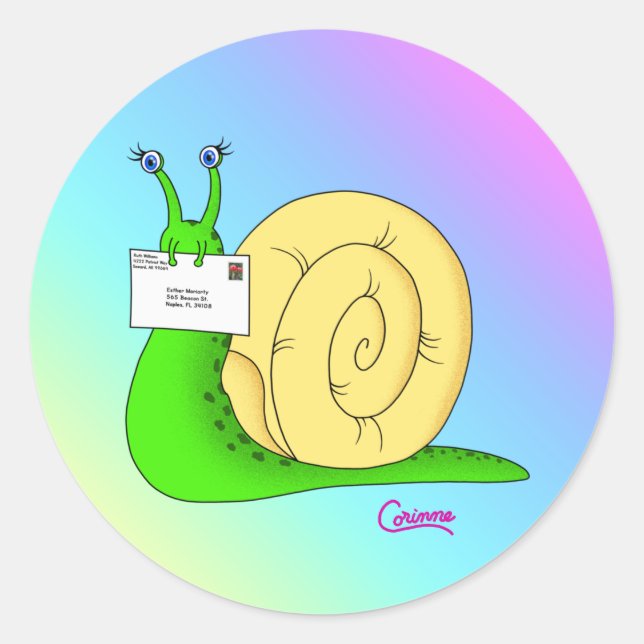 Snail Mail Gradient - Envelope Stickers (Front)