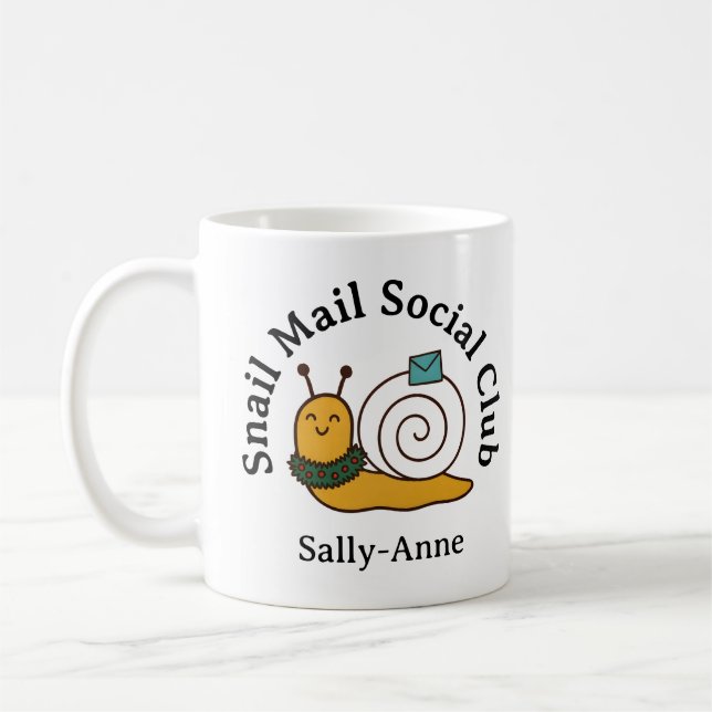 Snail Mail Social Club Cosy Letter Writer Coffee Mug (Left)