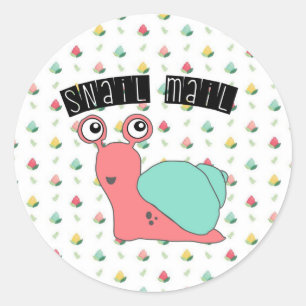 Snail Mail Sticker - floral design