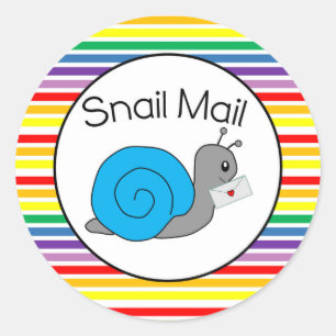 Snail Mail Sticker - rainbow stripe!!