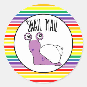 Snail Mail Sticker - rainbow stripe!!