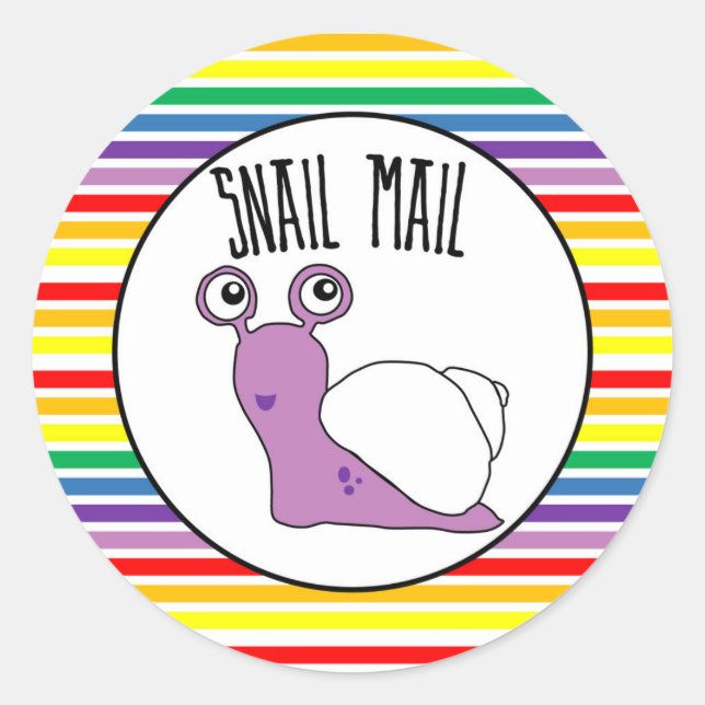 Snail Mail Sticker - rainbow stripe!! (Front)