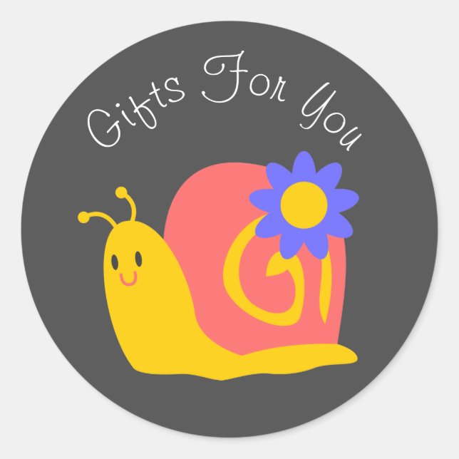 Snail modern design Gift business branding Classic Round Sticker (Front)