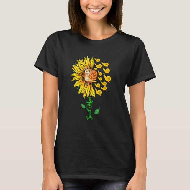 Snail Mom Cute Sunflower Snails Lover Mother's Day T-Shirt (Front)