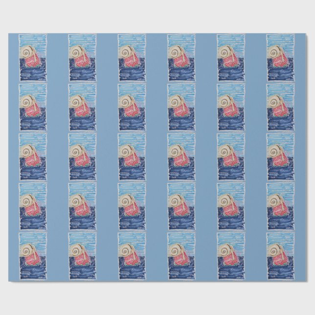 Snail on the Strawberry Wrapping Paper (Flat)