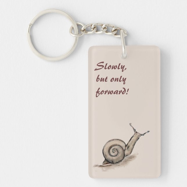 Snail original pastel zen drawing key ring (Front)