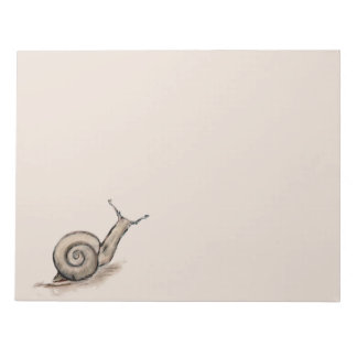 Snail original pastel zen drawing notepad