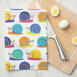 Snail Party Pattern Tea Towel