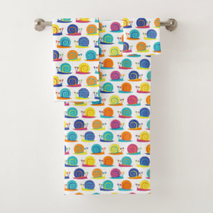Snail Party Pattern Towels