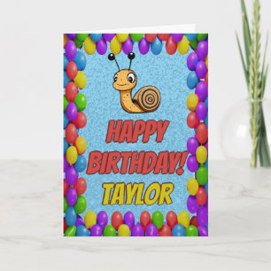 Snail Personalised Fun Greeting Birthday Card
