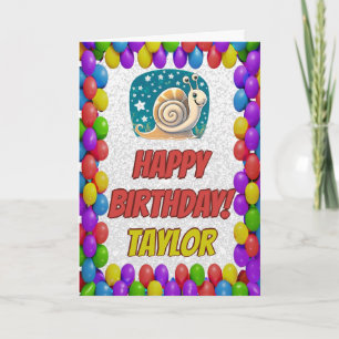 Snail Personalised Fun Greeting Birthday Card