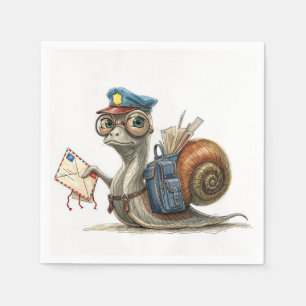 Snail Postman Delivering Mail Napkin