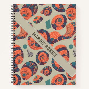 Snail Rainbow Colourful Personalised Pattern Notebook