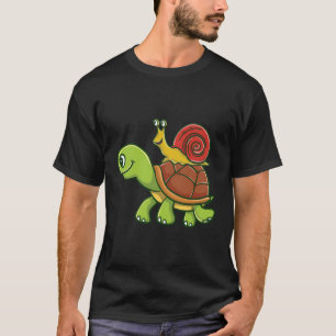 Snail Riding A Turtle Turtle Lover Gift T-Shirt