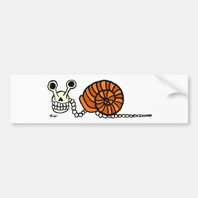 Snail Skeleton Bumper Sticker (Front)
