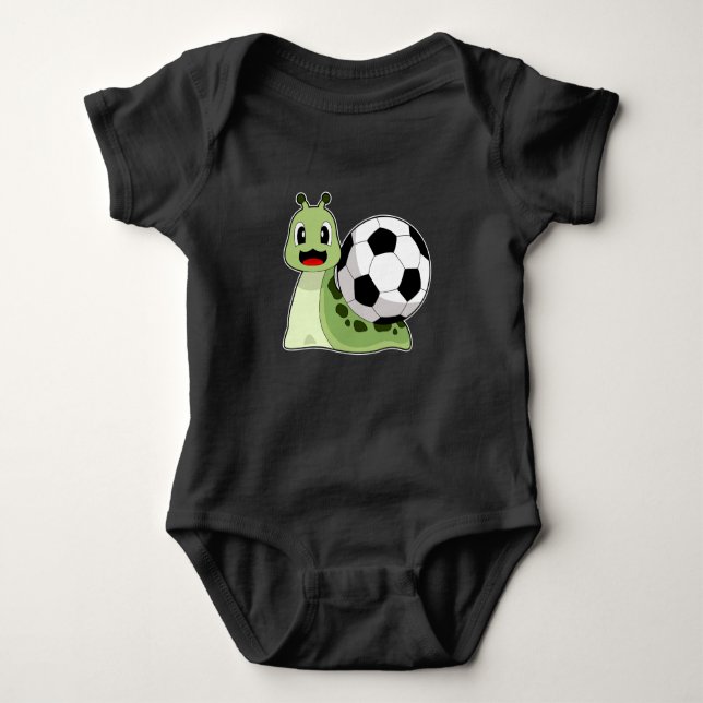 Snail Soccer player Soccer Baby Bodysuit (Front)