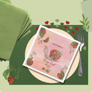Snail & Strawberry 'Berry First' Party Napkins