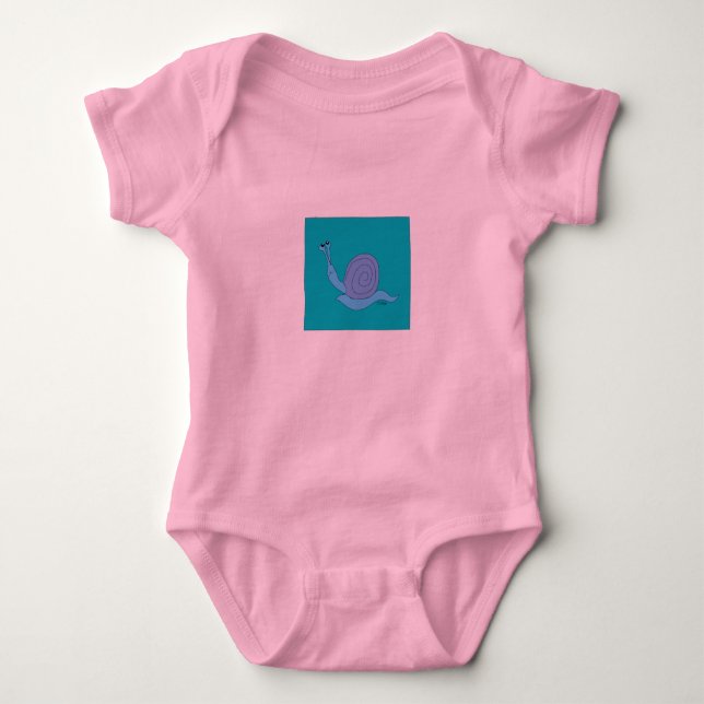Snail  T-Shirt Baby Bodysuit (Front)