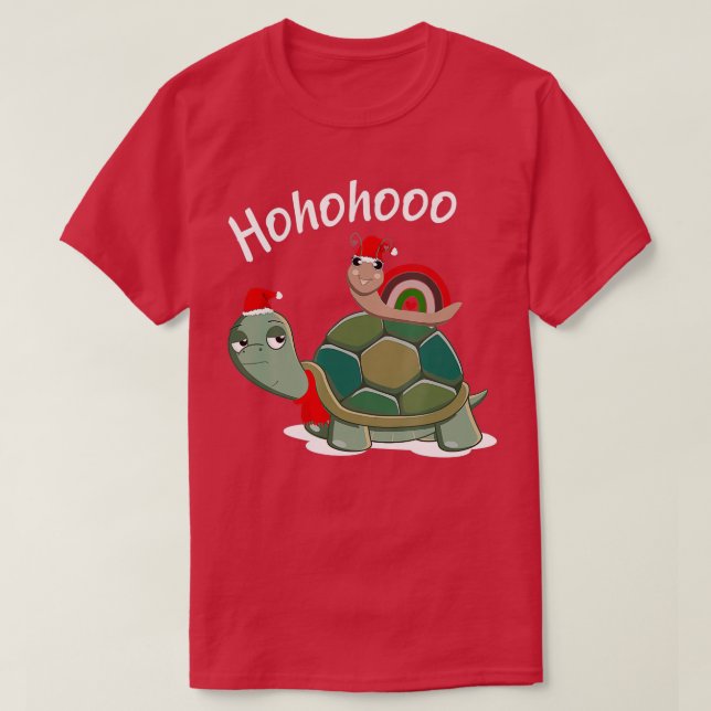 Snail Turtle Christmas Animals Rainbow Saying  T-Shirt (Design Front)