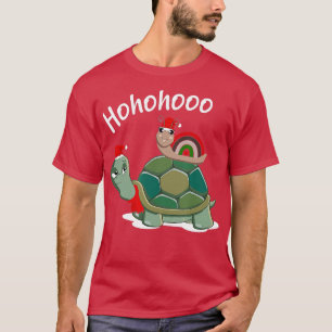 Snail Turtle Christmas Animals Rainbow Saying T-Shirt