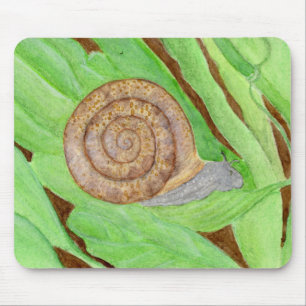 Snail Watercolor Mouse Pad