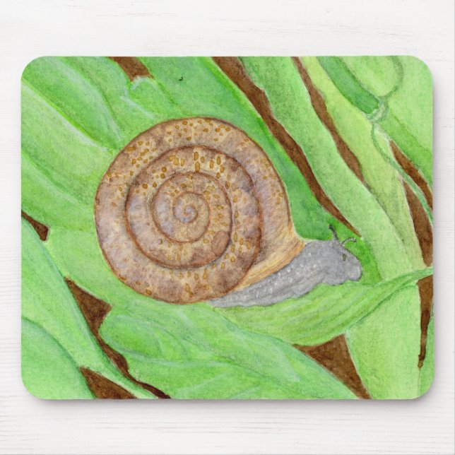 Snail Watercolor Mouse Pad (Front)