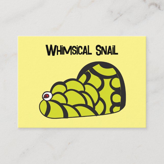 Snail Whimsical Funny Snail Preschool Business Card (Front)
