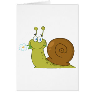 Snail With A Flower In Its Mouth