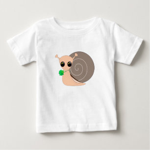 Snail with Clover Baby T-Shirt Lucky - Painting
