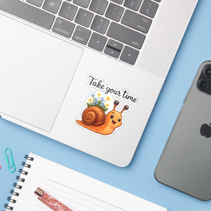 Snail with Flowers Sticker