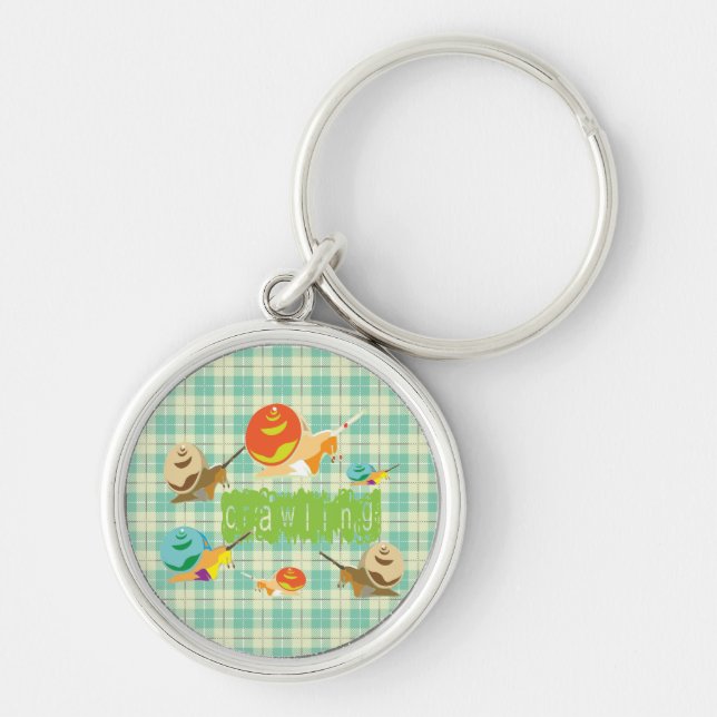 snails crawling key ring (Front)