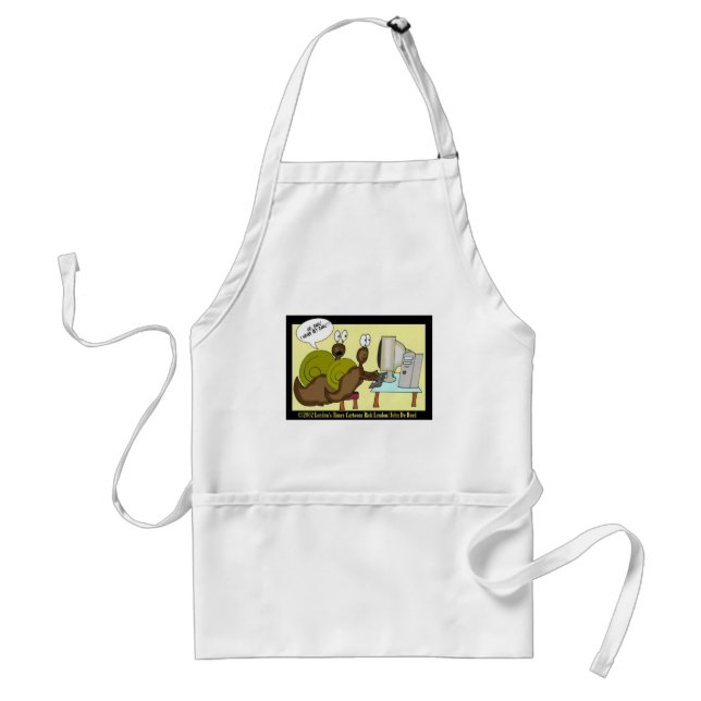 Snails Getting Email Funny Cartoon Gifts & Tees Standard Apron (Front)