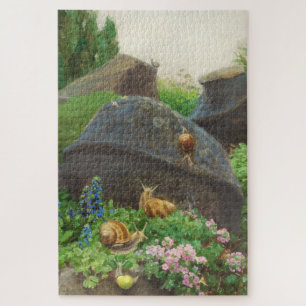 Snails in a Rock Garden (by H.A. Brendekilde) Jigsaw Puzzle