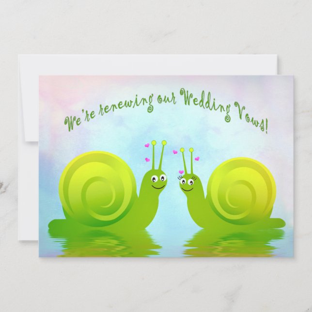 SNAILS IN LOVE - INVITATION - RENEW WEDDING VOWS (Front)