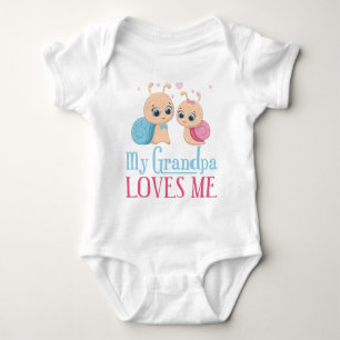 Snails 🐌 My Grandpa Loves Me - Grandchild Gift Baby Bodysuit