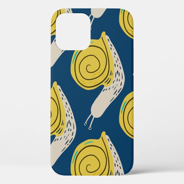 Snails silhouettes: yellow, pink pattern. Case-Mate iPhone case (Back)