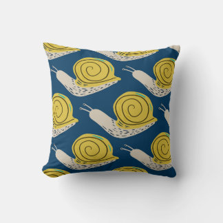 Snails silhouettes: yellow, pink pattern. cushion