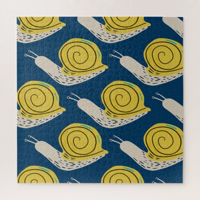 Snails silhouettes: yellow, pink pattern. jigsaw puzzle (Vertical)