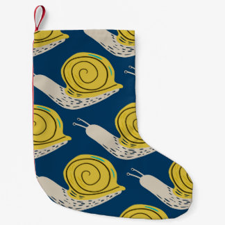 Snails silhouettes: yellow, pink pattern. small christmas stocking