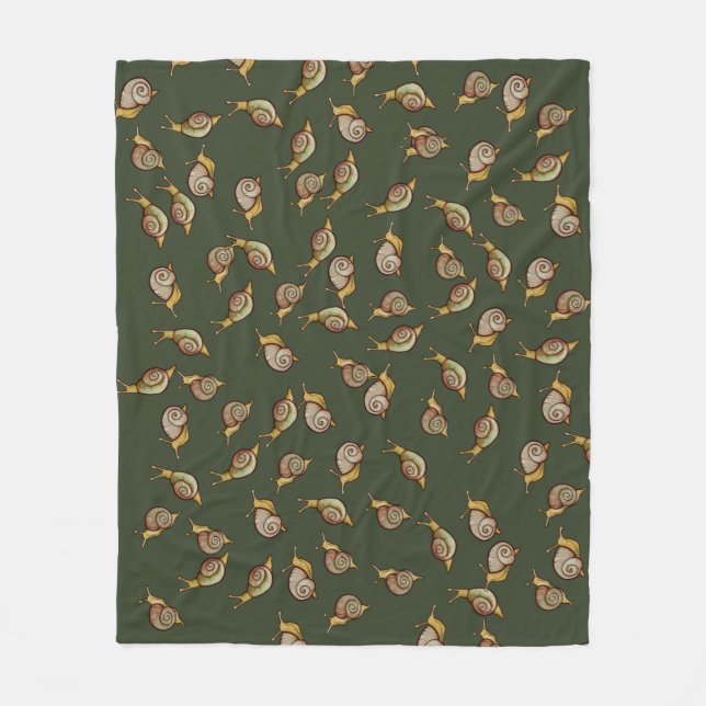 Snails Snail Love cute nature art                  Fleece Blanket (Front)
