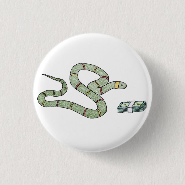snake 3 cm round badge (Front)