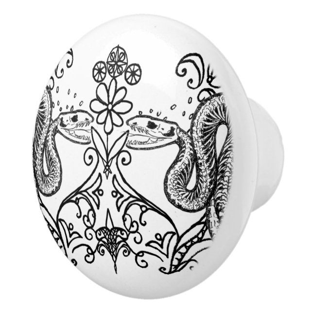 Snake Anatomy Ceramic Knob (Right)