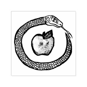 Snake and Apple Self-inking Stamp