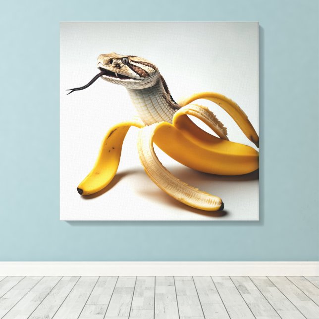 Snake and Banana Fusion Canvas Print (Insitu(Wood Floor))