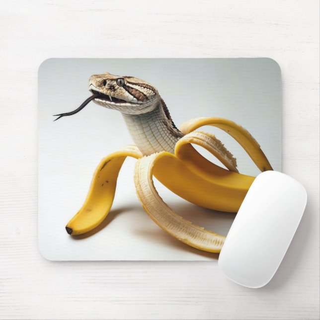 Snake and Banana Fusion Mouse Pad (With Mouse)