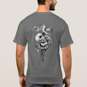 snake and broken human skull T-Shirt