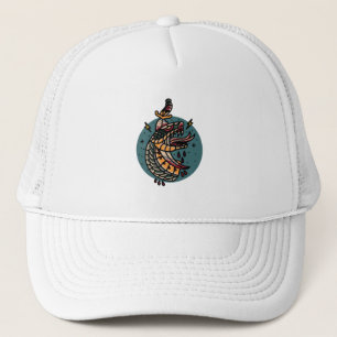 Snake and Dagger Trucker Hat