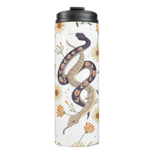 Snake and floral fairy print thermal tumbler
