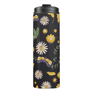Snake and floral fairy print thermal tumbler